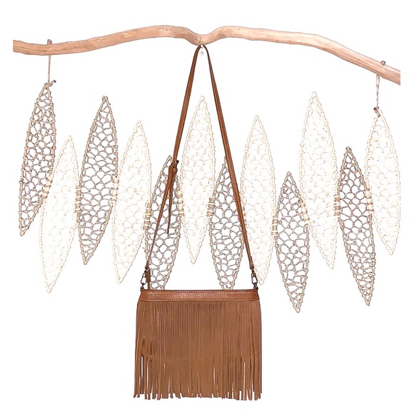 Lucky Brand Handbags - Lucky Brand Tan Fringe Crossbody Purse